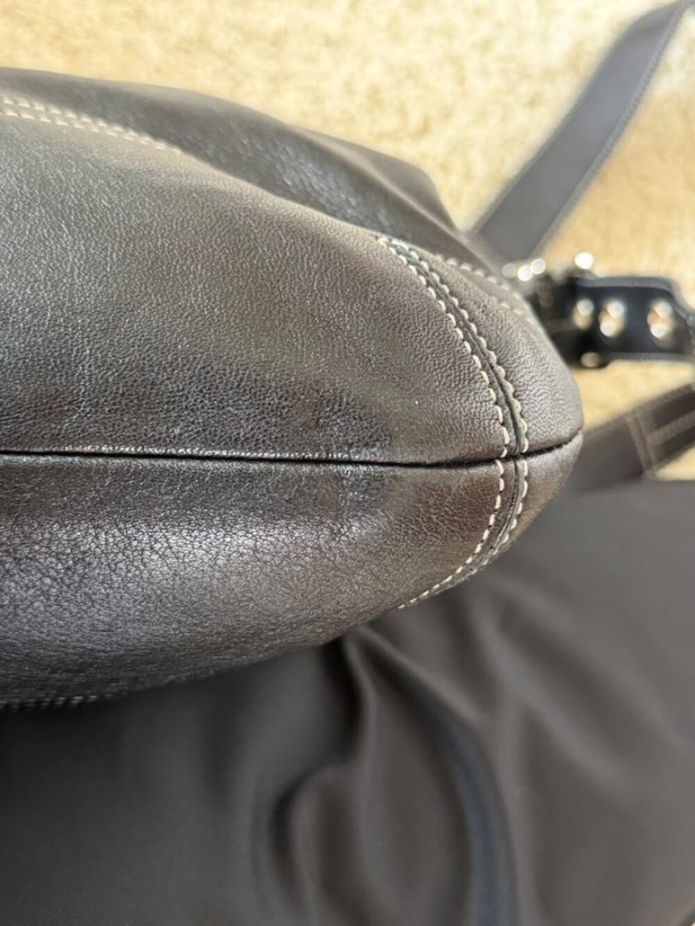 Vintage Legacy Slim (#1415) black leather convertible crossbody bag - Picture 8 of 11